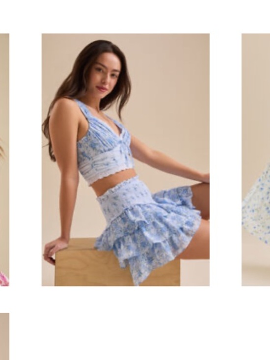 Altar'd State Tops - Altar'd State Blue Floral top